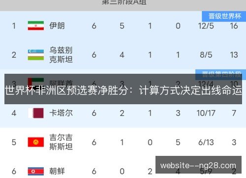 世界杯非洲区预选赛净胜分:计算方式决定出线命运 世界杯非洲区预选赛净胜分:计算方式决定出线命运